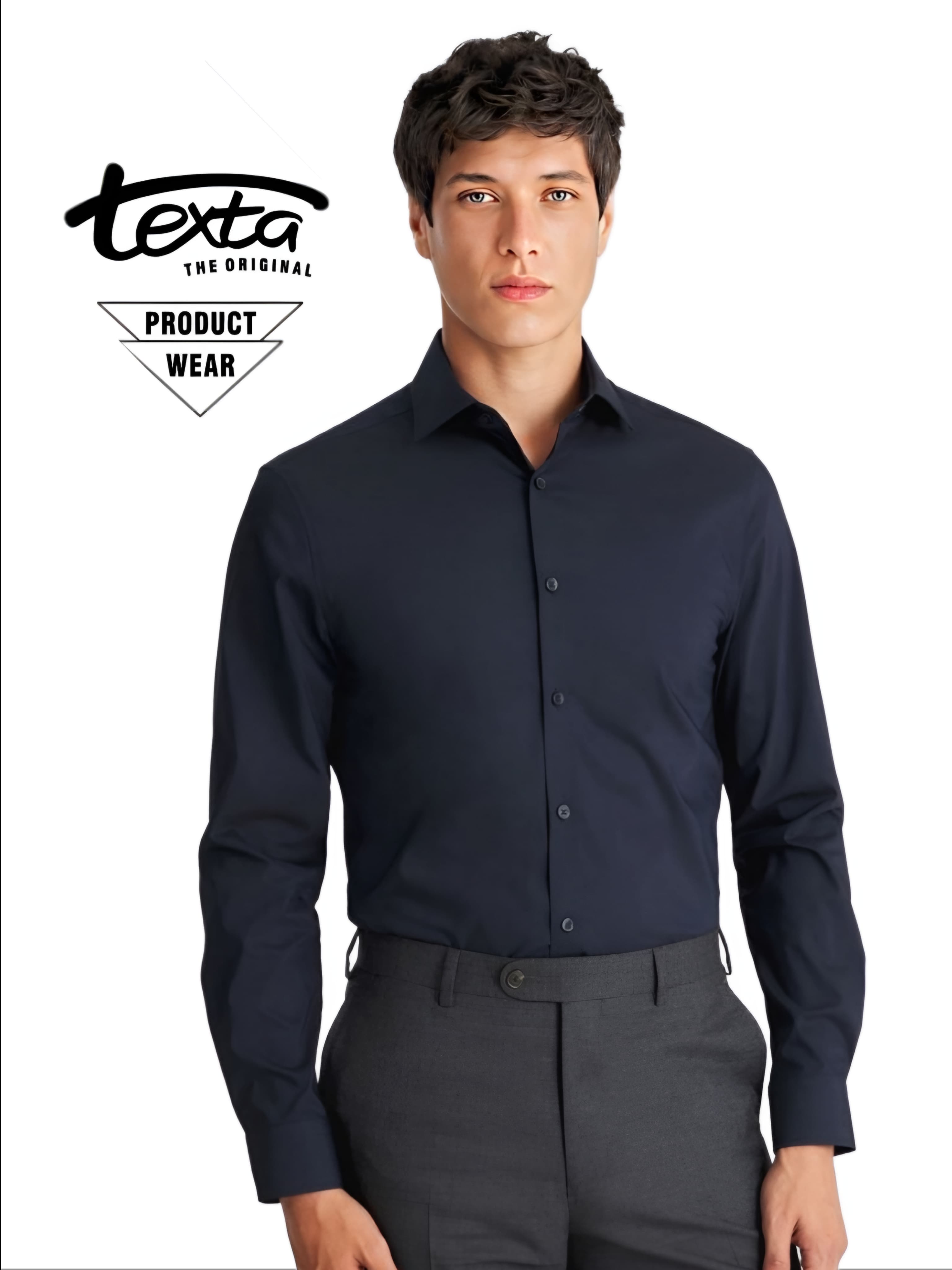 Man's classic formal shirt-blue